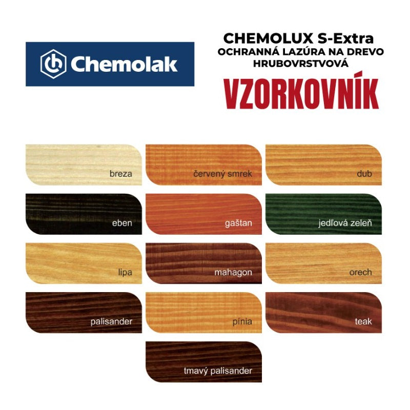 Chemolak CHEMOLUX S-EXTRA S 1025 ochranná hrubovrstvá lesklá lazúra na drevo – Obrázok 2
