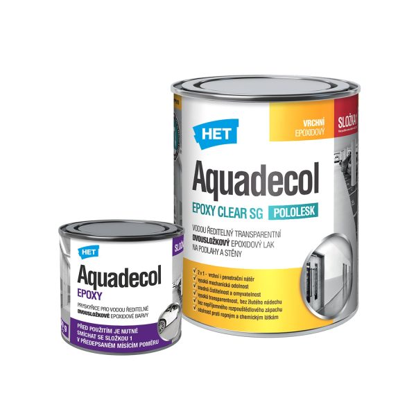 HET Aquadecol EPOXY CLEAR SG transparentný 2K pololesklý epoxidový lak na podlahy a steny