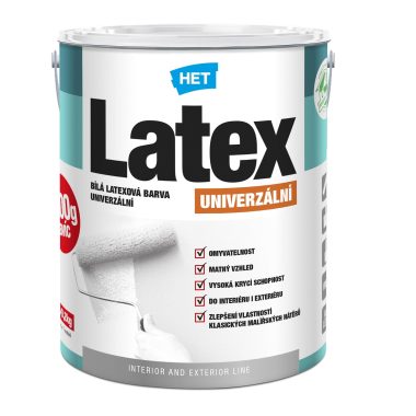 HET Latex UNIVERZÁLNY biela latexová umývateľná farba do interiéru a exteriéru