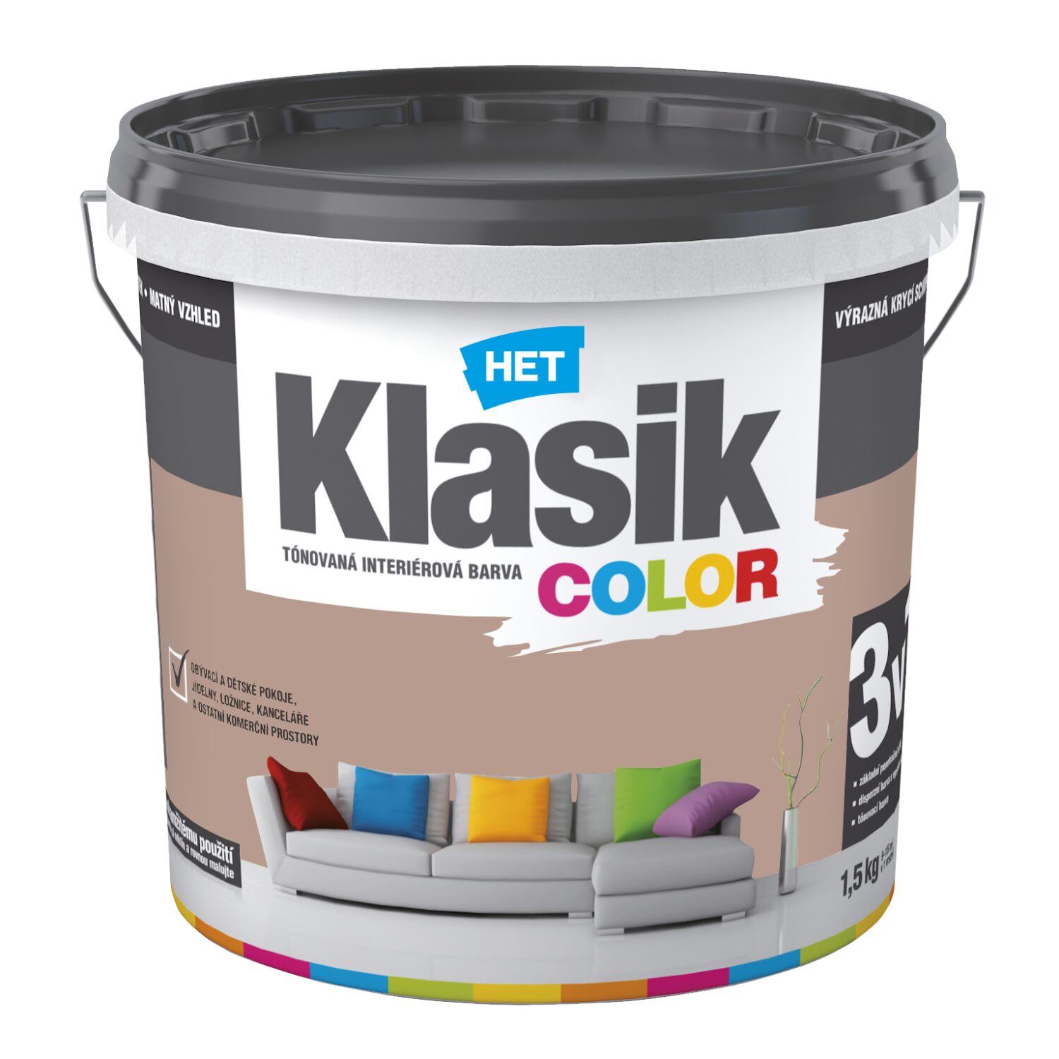 HET Klasik COLOR tónovaná interiérová akrylátová disperzná farba na stenu – Obrázok 14