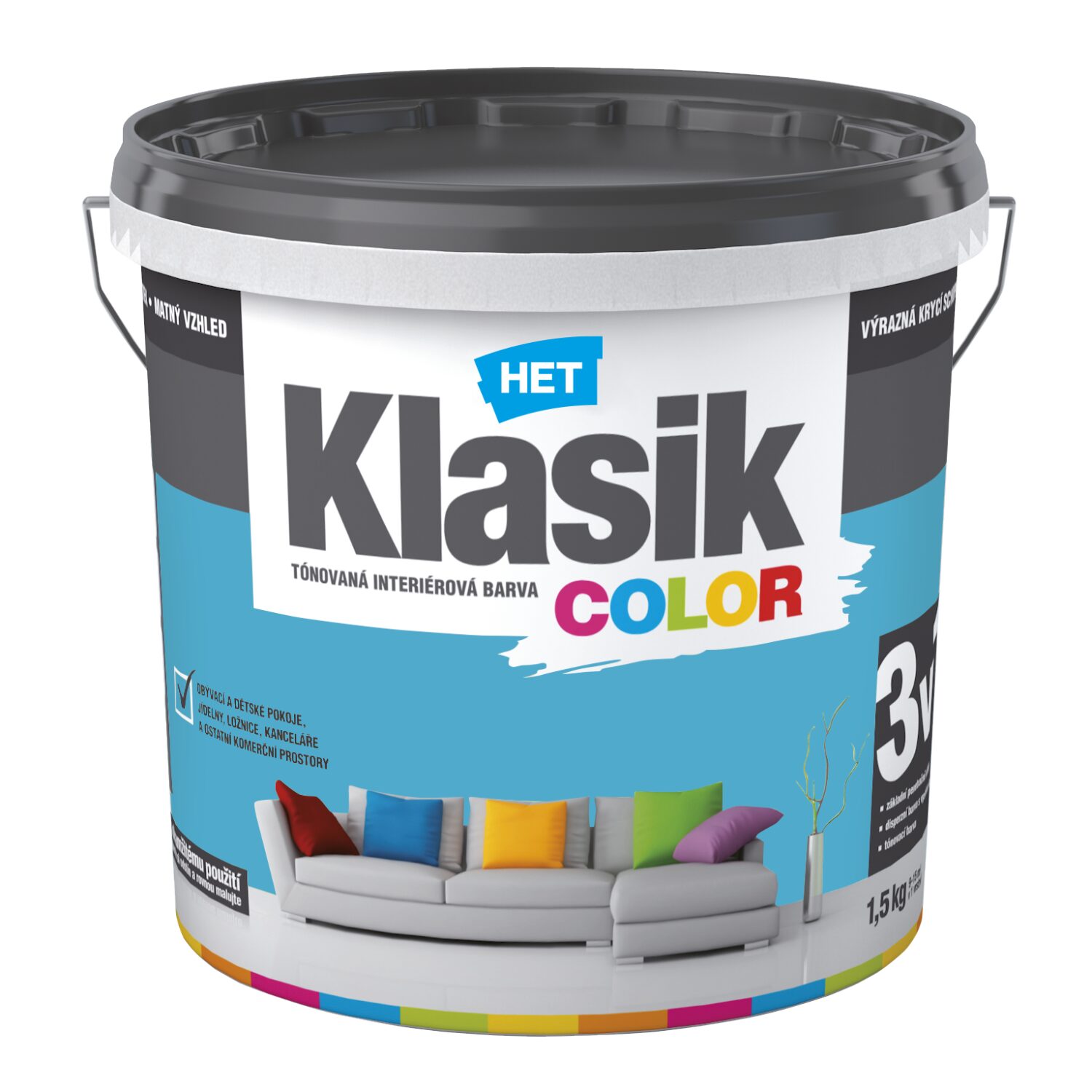 HET Klasik COLOR tónovaná interiérová akrylátová disperzná farba na stenu – Obrázok 23