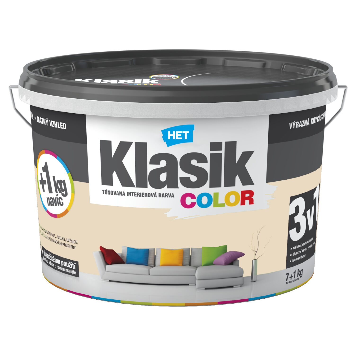 HET Klasik COLOR tónovaná interiérová akrylátová disperzná farba na stenu – Obrázok 75