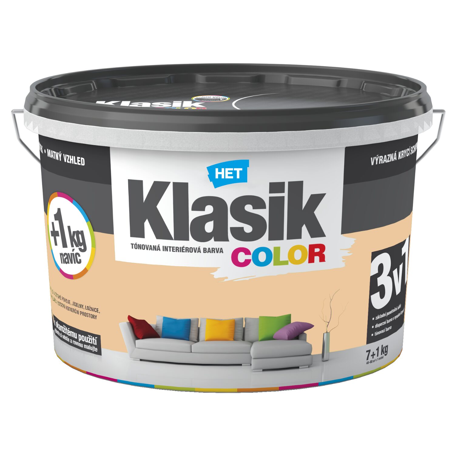 HET Klasik COLOR tónovaná interiérová akrylátová disperzná farba na stenu – Obrázok 101