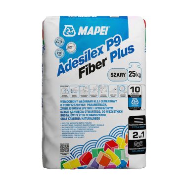 MAPEI Adesilex P9 Fiber Plus cementové lepidlo s vystuženými vláknami na dlažbu a obklad
