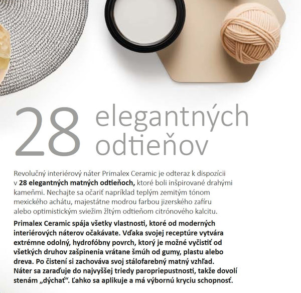 PRIMALEX ceramic umývateľná interiérová farba na stenu | cena, predaj 31 PRIMALEX ceramic umývateľná interiérová farba na stenu_odtieňov