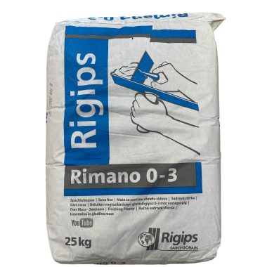 Rigips Rimano 0-3 mm vnútorná sadrová stierka na stenu 25 kg