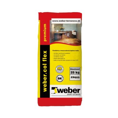 Weber Webercol flex premium C2TES1 mrazuvzdorné flexibilné lepidlo na dlažbu